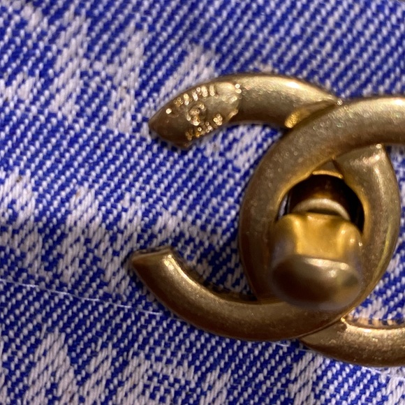 CHANEL Denim Blue Logo Turlock Tote - Picture 11 of 17